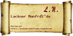 Lackner Manfréda névjegykártya